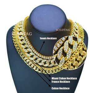 Full Iced Out Heavy Luxury Stylish Necklace Set